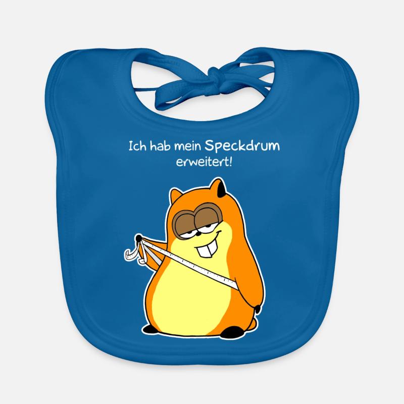 Speckdrum (white) - Baby Bio-Lätzchen - Pfauenblau