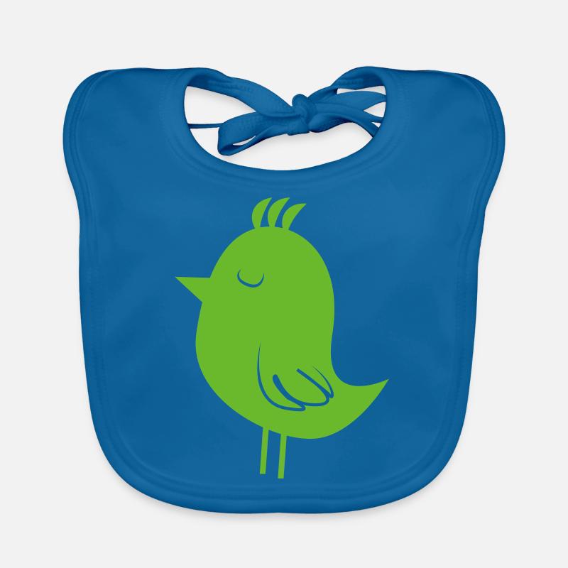 Oiseau - Bavoir bio Bébé - bleu paon