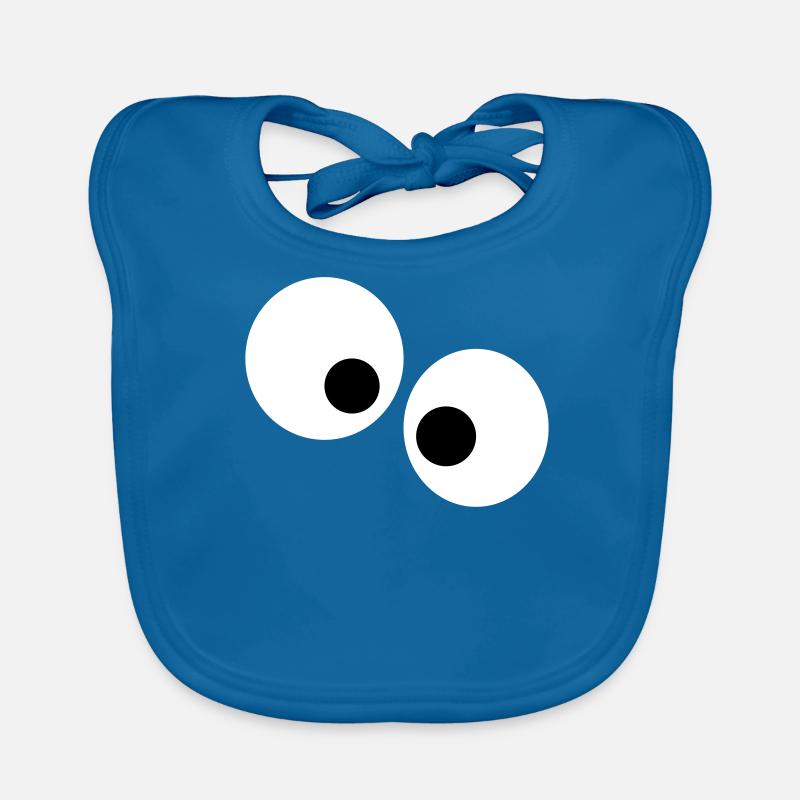 Lustige Augen - Baby Bio-Lätzchen - Pfauenblau