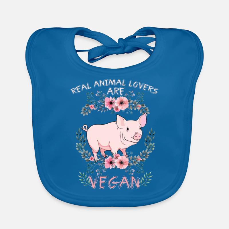 Idée de cadeau de végétarien végétarien - Bavoir bio Bébé - bleu paon