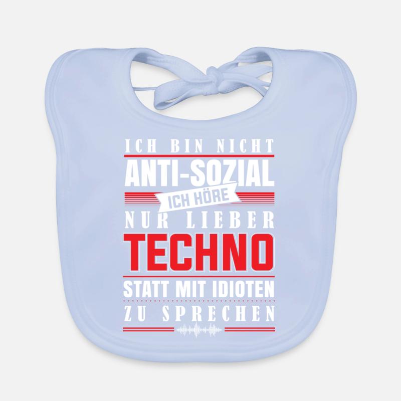 techno - Ich höre Techno Baby Bio-Lätzchen