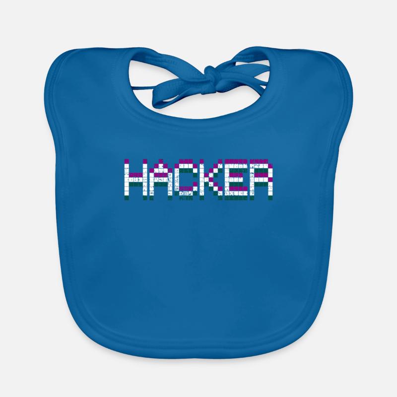 Hacker Hacker Hacker - Baby Bio-Lätzchen - Pfauenblau