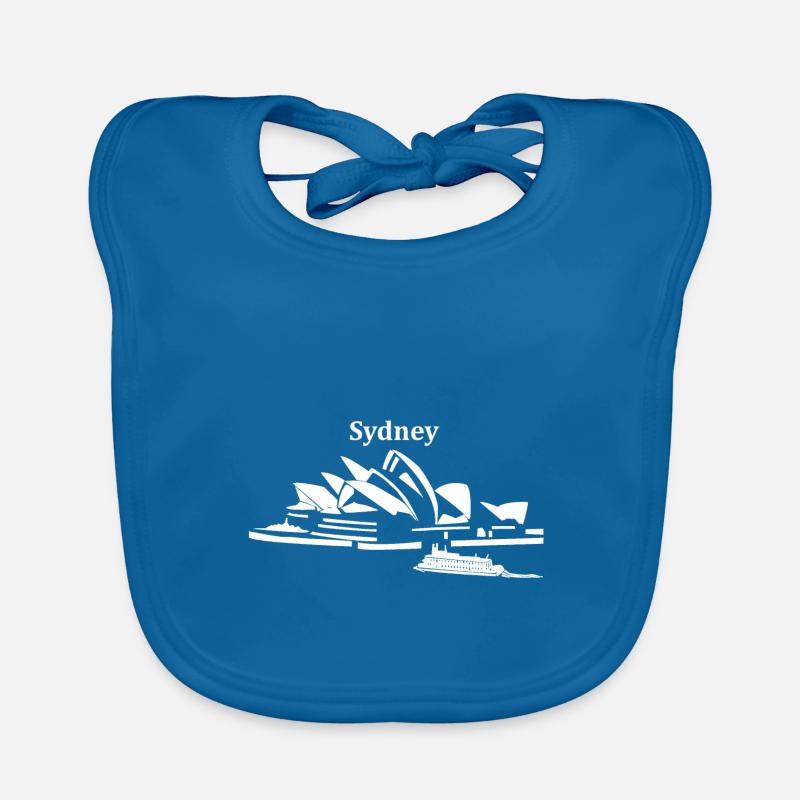 Sydney T-Shirt Sweat À Capuche Pull Cadeau De Vacances - Bavoir bio Bébé - bleu paon
