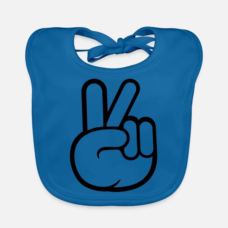 Peace Zeichen Hand Frieden Cool Baby Bio-Lätzchen