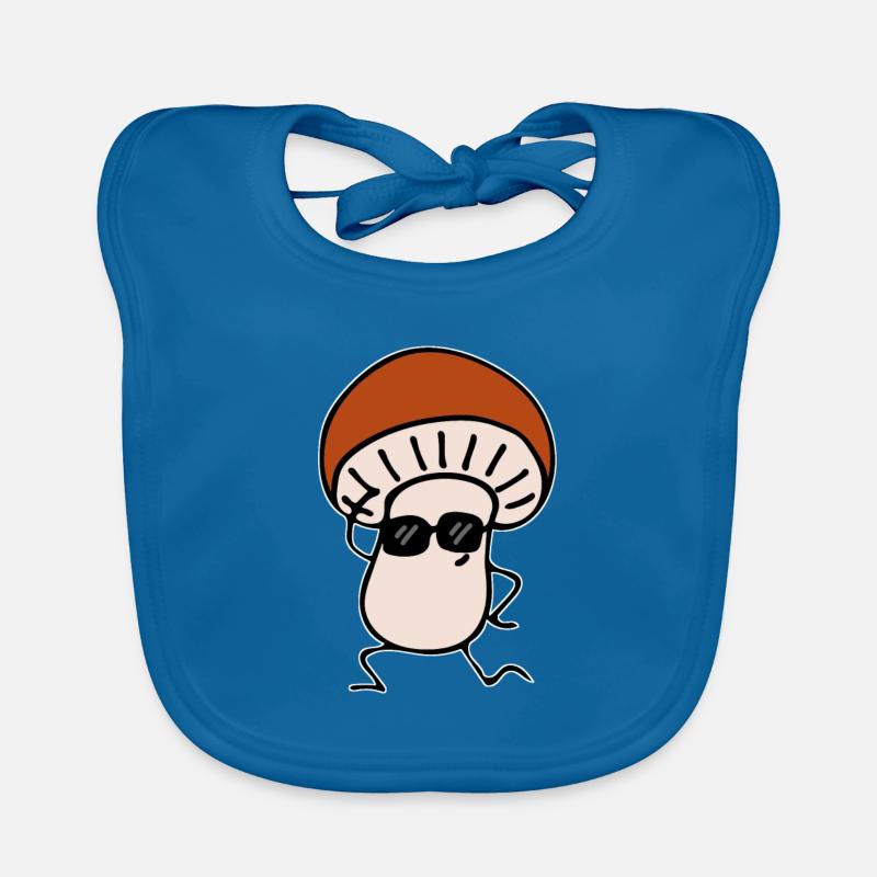 Champignon - Bavoir bio Bébé - bleu paon