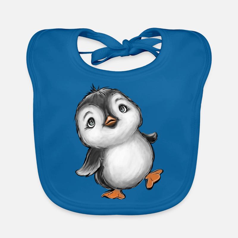 PINGUIN - Baby Bio-Lätzchen - Pfauenblau