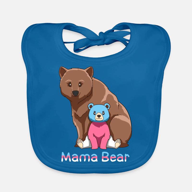 Cute Transgender Mom Bear Gift Organic Baby Bibs