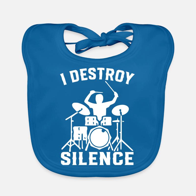 I Destroy Silence Drummer Drums Bavoir bio Bébé