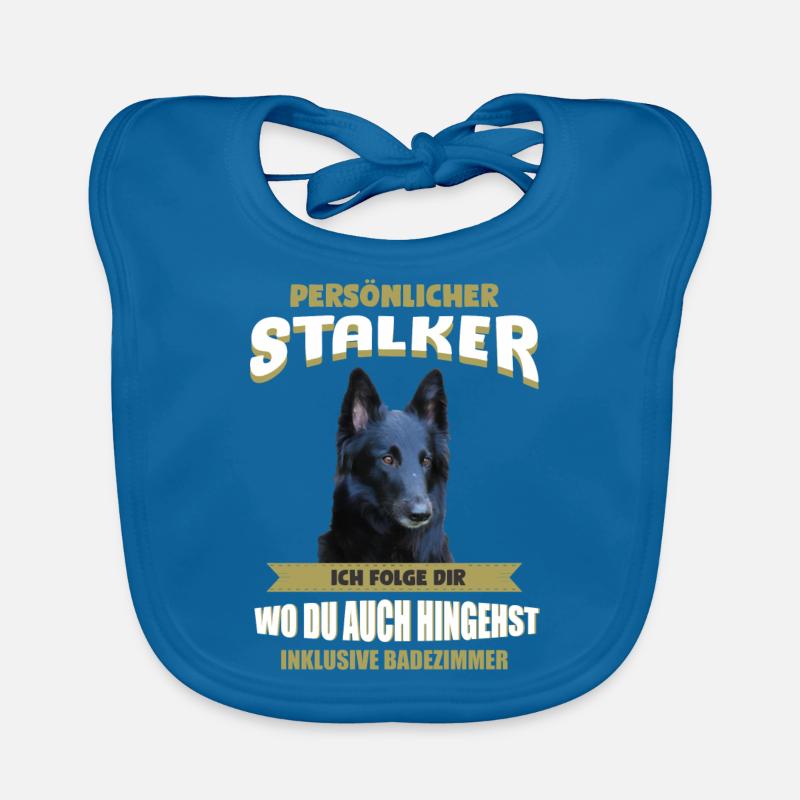 Groenendael Hund - Groenendael - Baby Bio-Lätzchen - Pfauenblau