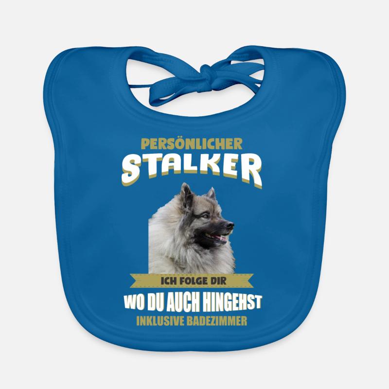 Wolfsspitz Hund - Wolfsspitz - Baby Bio-Lätzchen - Pfauenblau
