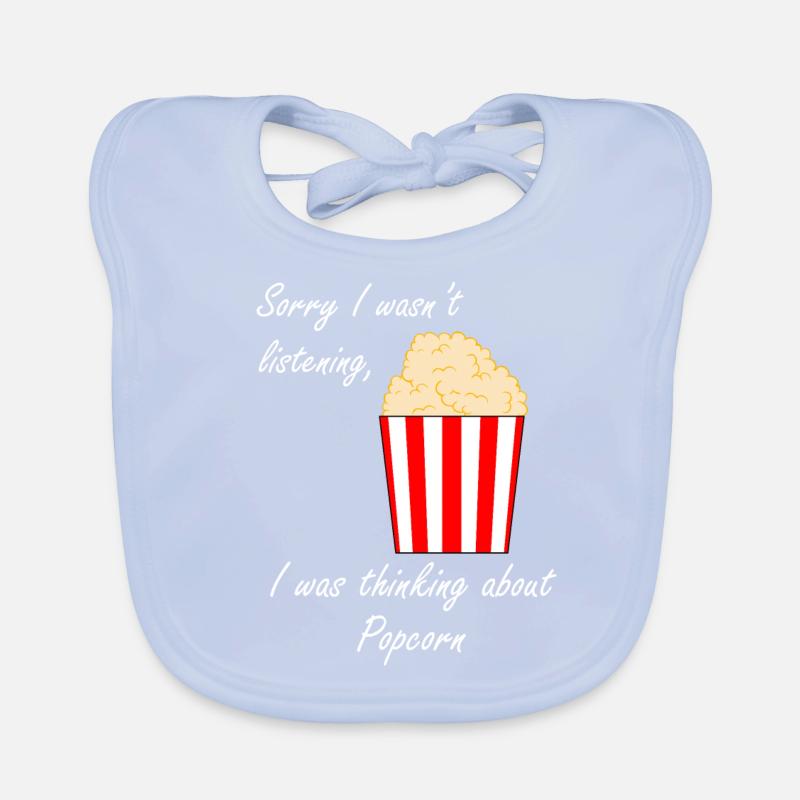 Penser à Popcorn Funny Quote Corn Bavoir bio Bébé