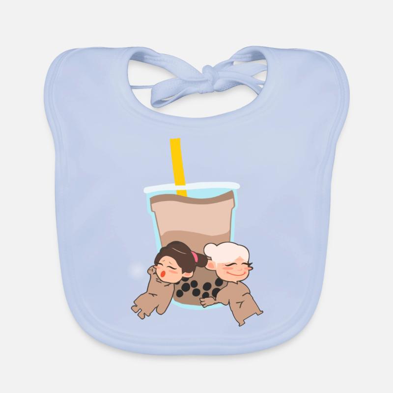 Deux Filles Avec Bubble Tea Mignon Bavoir bio Bébé
