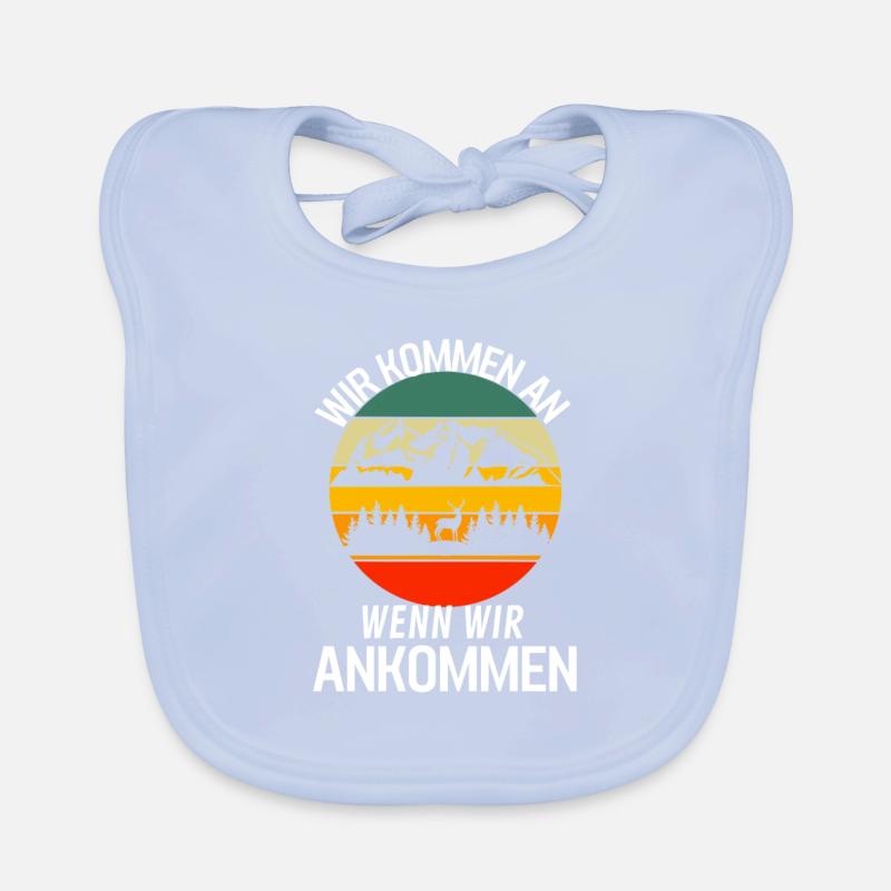Camping Bergsteiger Wald Hirsch Retro Wandern Baby Bio-Lätzchen