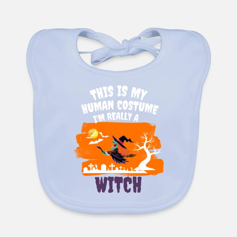 Witch Costume Witchcraft Funny Gift Halloween Organic Baby Bibs
