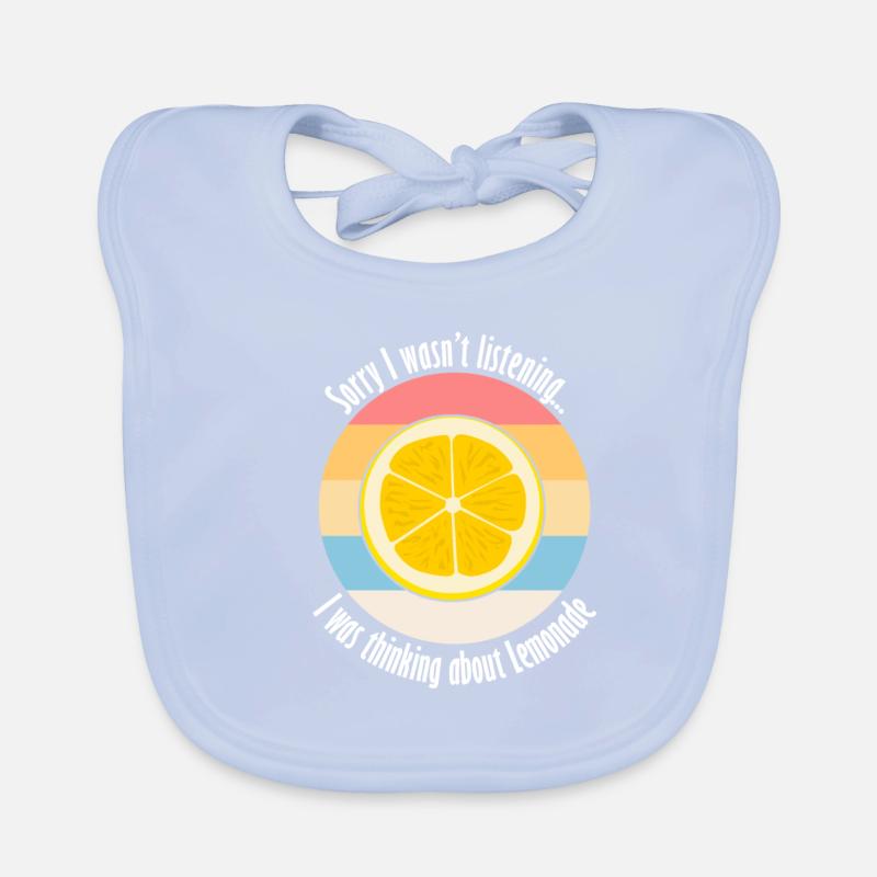 Citrus Fruit Lemon Ironic Quote Thinking About Organic Baby Bibs