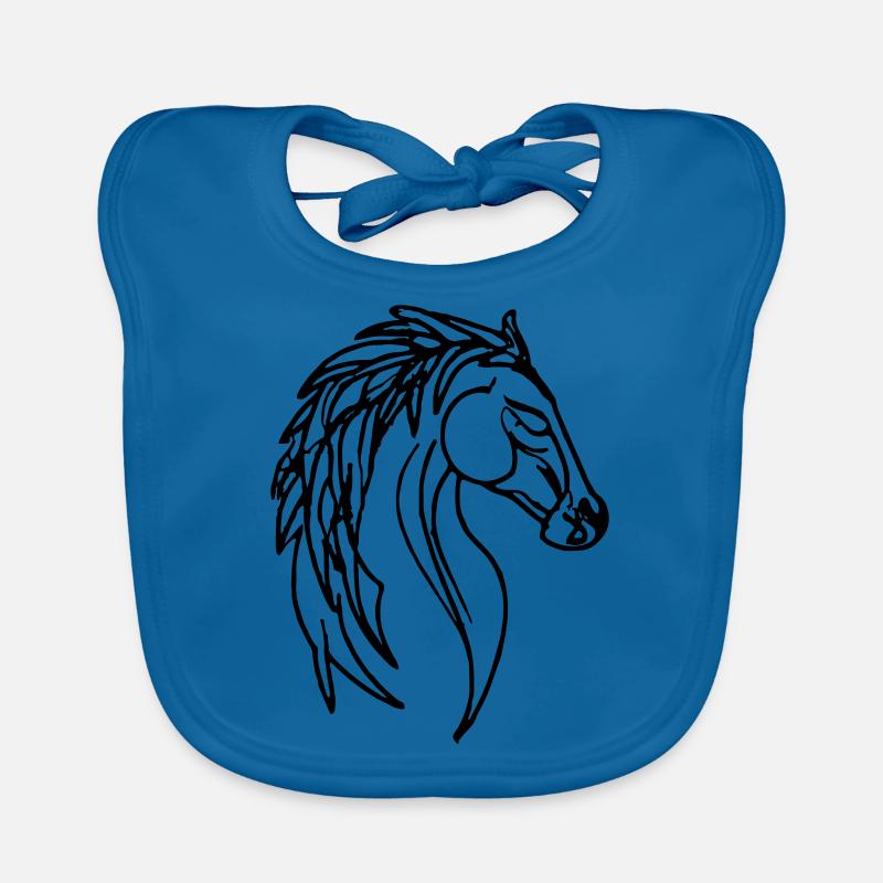 Pferd Illustration Line Art Geschenkidee Baby Bio-Lätzchen