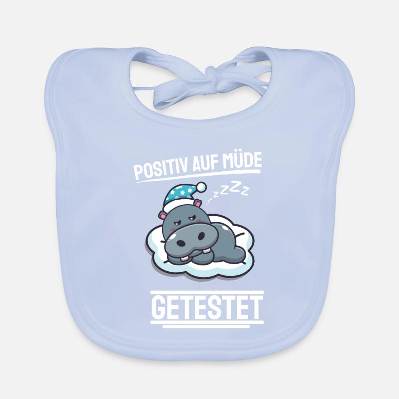 Lustiges Langschläfer Hippo Geschenk Nilpferd Baby Bio-Lätzchen