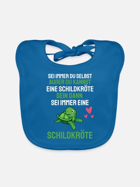 Tierliebhaber Lustiges Geschenk Schildkröte - Baby Bio-Lätzchen - Pfauenblau