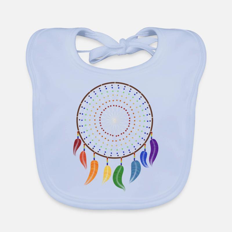 Dreamcatcher Rainbow Chakra Bavoir bio Bébé