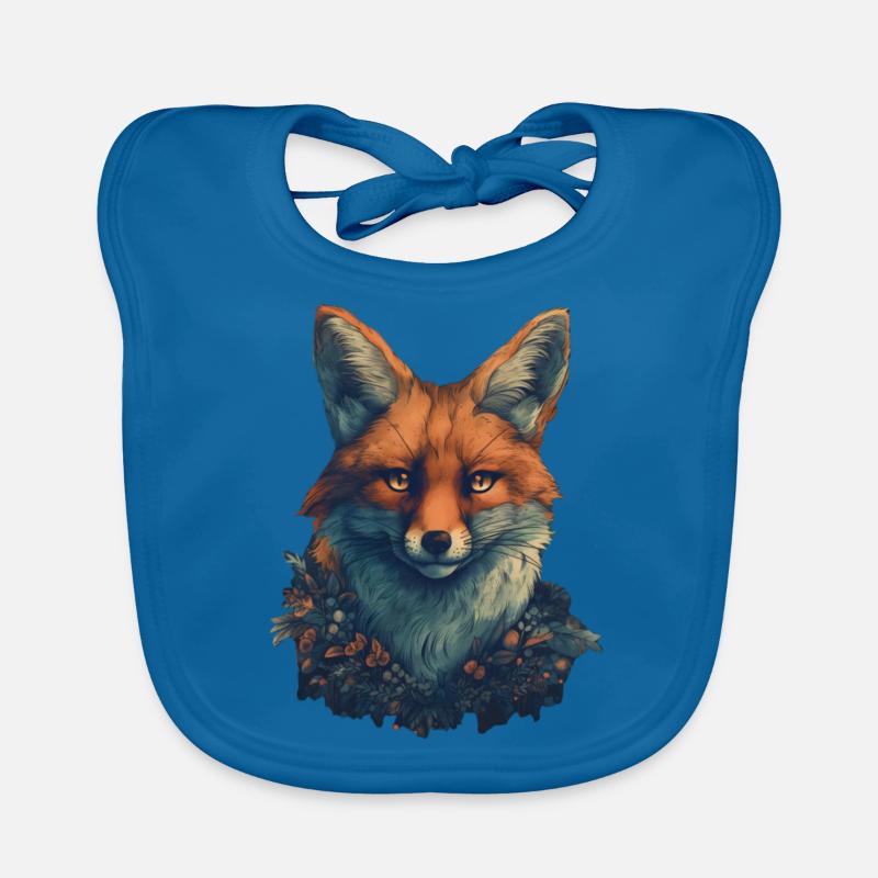 Renard avec des fleurs Bavoir bio Bébé