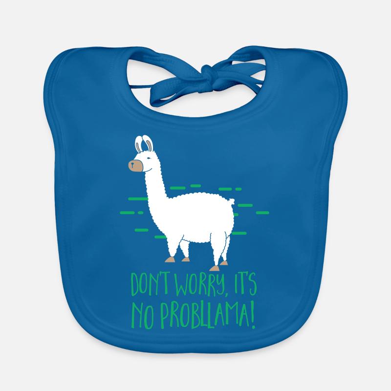 Pas de probllama - Bavoir bio Bébé - bleu paon
