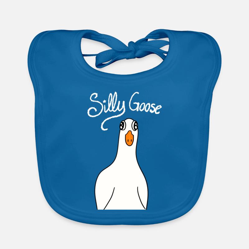 Silly Goose white lettering Organic Baby Bibs