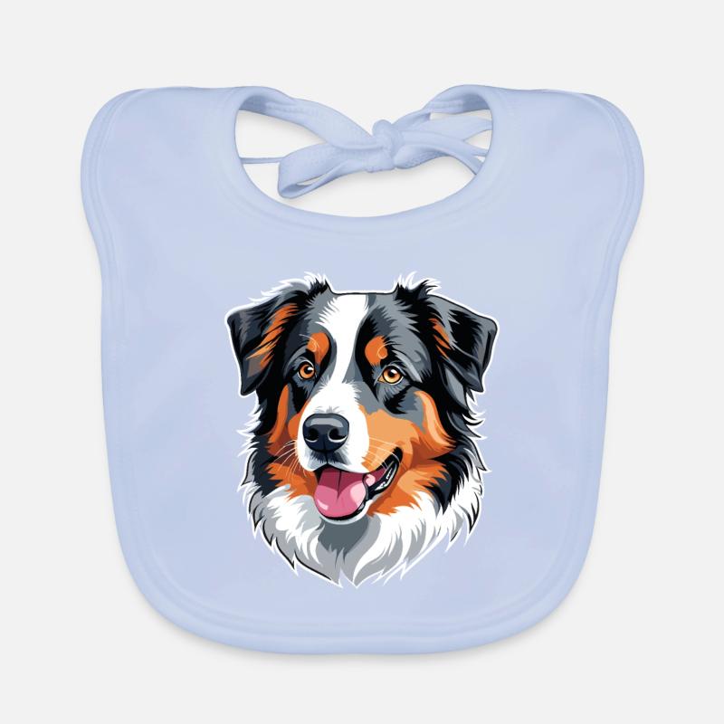 Australian Shepherd Organic Baby Bibs