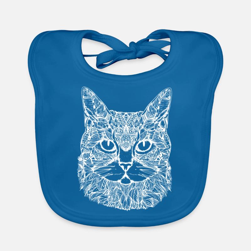 Chat, Motif De Chat, Visage De Chat Bavoir bio Bébé