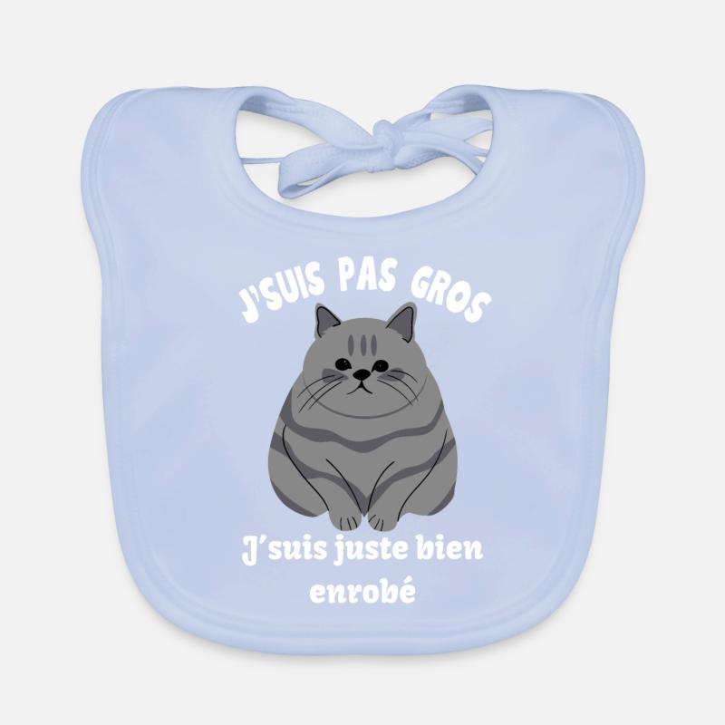 chat gros blanc Bavoir bio Bébé
