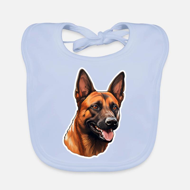 Belgian Malinois Kopf Baby Bio-Lätzchen
