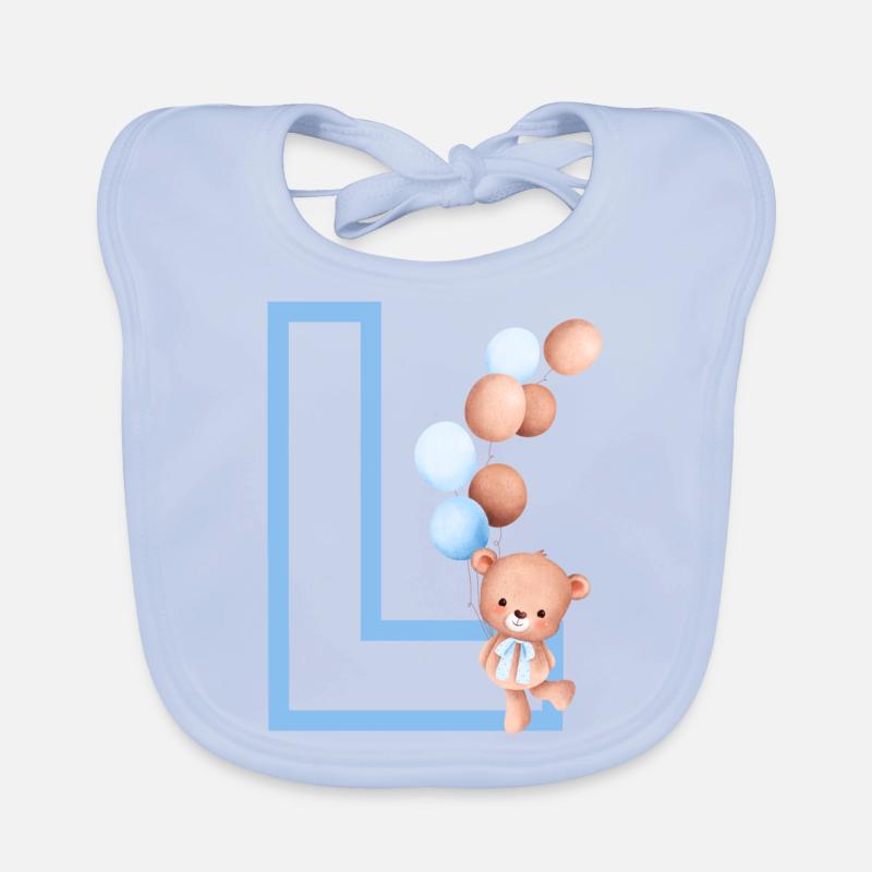 Lettre l bleue ours Bavoir bio Bébé