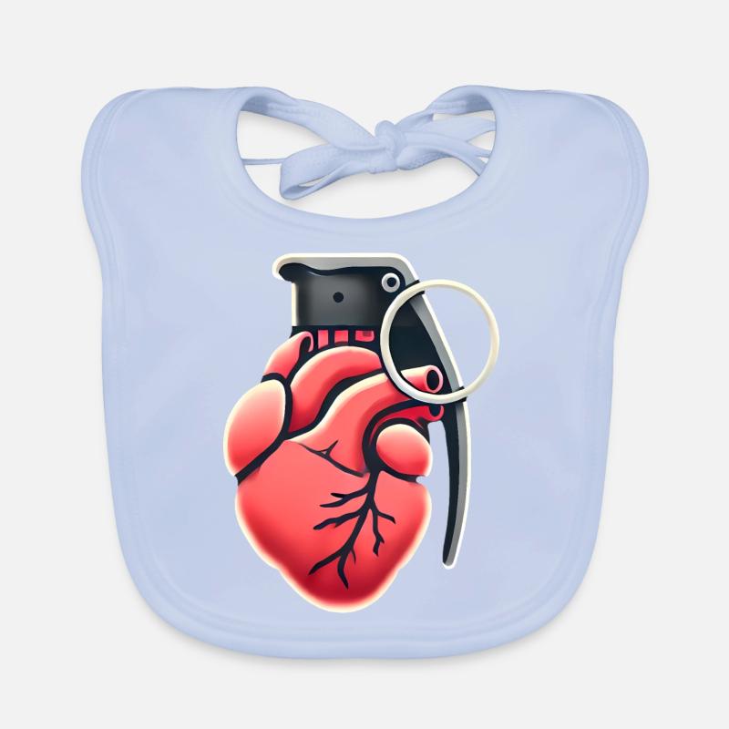 Conception de grenade à cœur explosif Bavoir bio Bébé