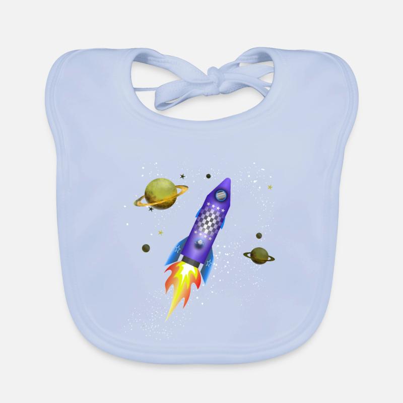 Fusée dans l'espace Bavoir bio Bébé