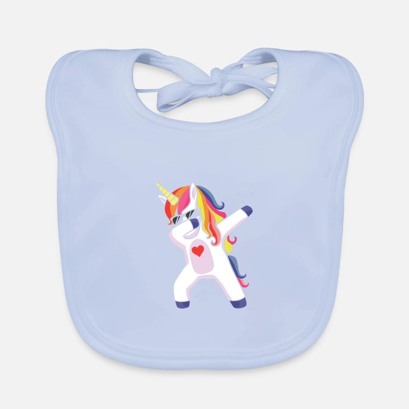 Dabbing Einhorn Sonnenbrille & Herz Baby Bio-Lätzchen