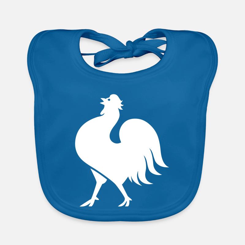 Coq coq - Bavoir bio Bébé - bleu paon