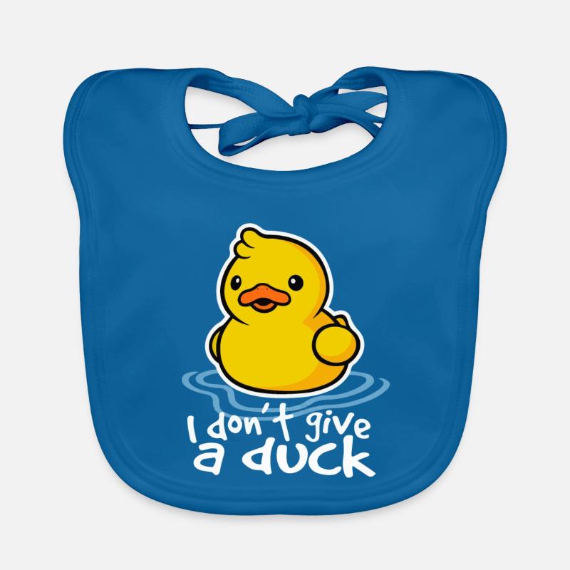 Canard - I don't Give A Duck - Bavoir bio Bébé - bleu paon
