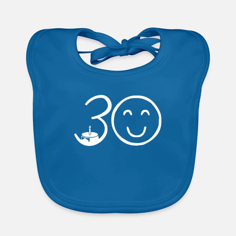 30e anniversaire - Bavoir bio Bébé - bleu paon