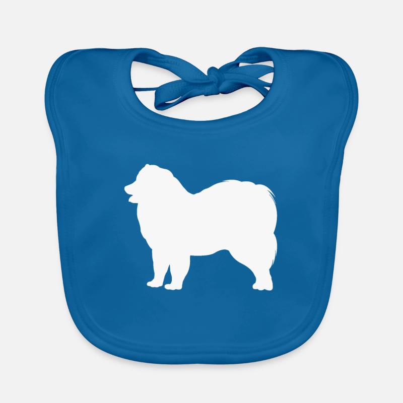 Samoyed - Bavoir bio Bébé - bleu paon