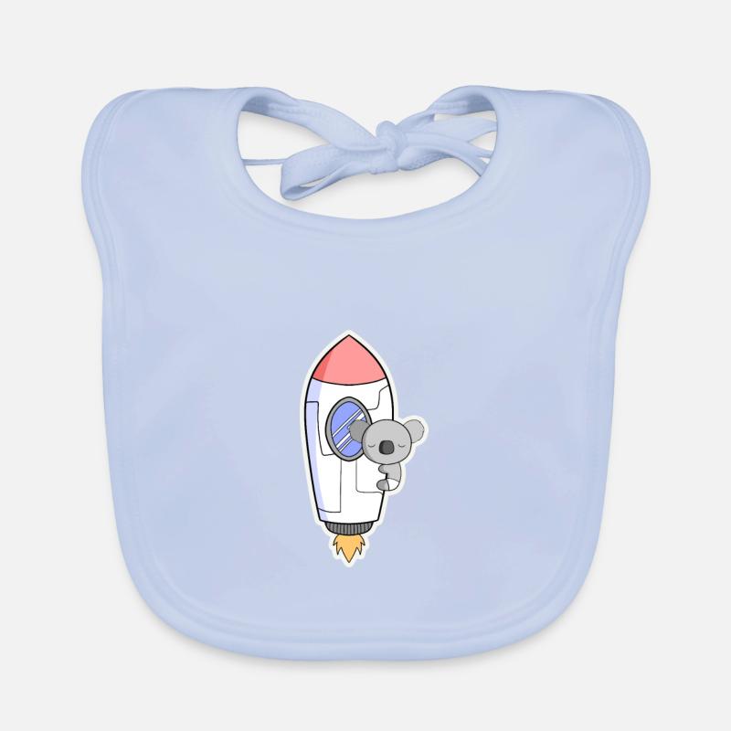 Koala rocket in orbit Organic Baby Bibs