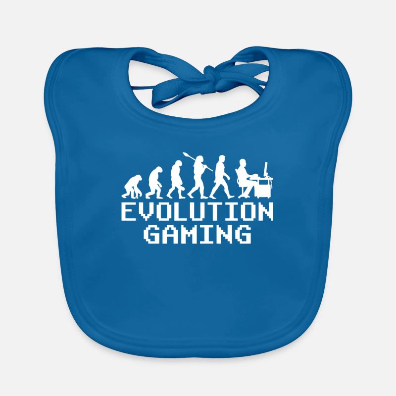 Pc Gaming Evolution - Baby Bio-Lätzchen - Pfauenblau