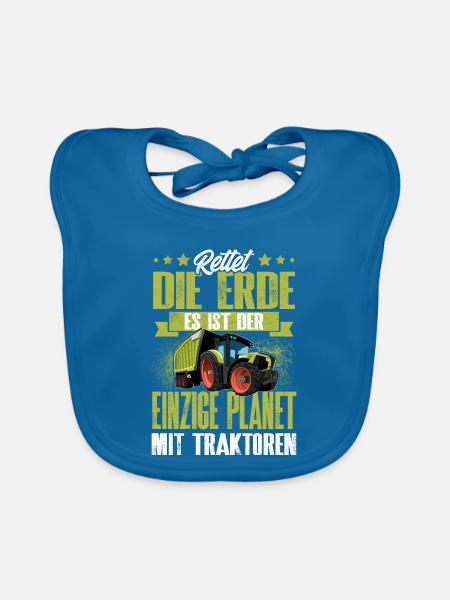Traktor - Baby Bio-Lätzchen - Pfauenblau