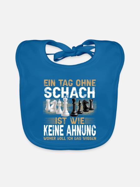 Schach - Baby Bio-Lätzchen - Pfauenblau