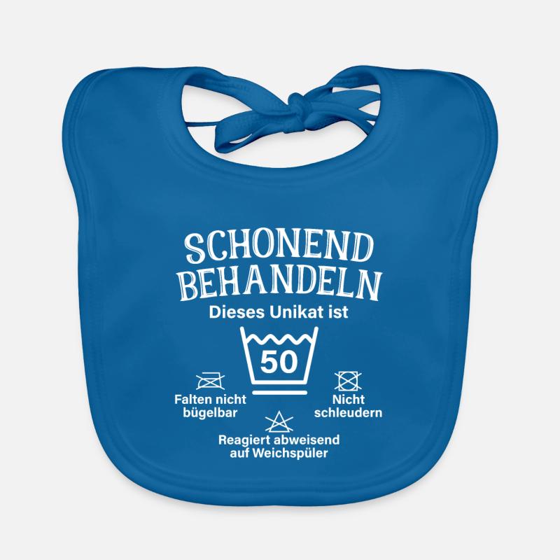 Schonend Behandeln Fünfzig Geschenk 50. Geburtstag Baby Bio-Lätzchen