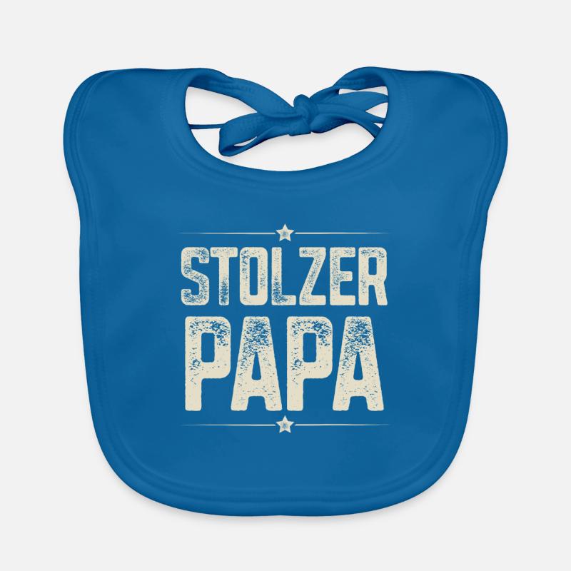 Stolzer Papa - Baby Bio-Lätzchen - Pfauenblau
