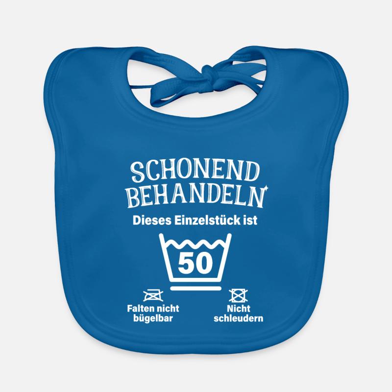 Schonend Behandeln 50. Geburtstag Einzelstück 50 Baby Bio-Lätzchen