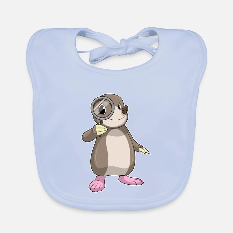 Mole Detective Magnifying Glass Organic Baby Bibs