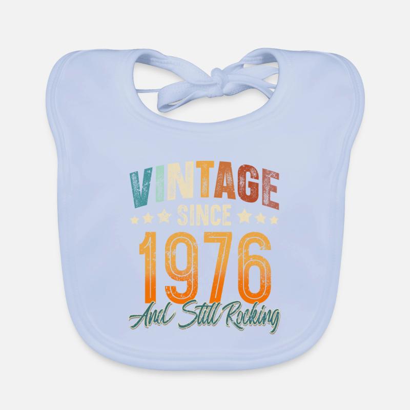 1976 Année de naissance Anniversaire Année de construction Millésime Bavoir bio Bébé