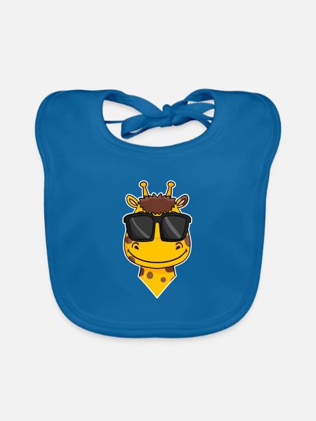 Giraffe - Baby Bio-Lätzchen - Pfauenblau
