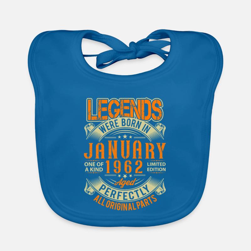 1962 Januar Geburtstag Legende Baby Bio-Lätzchen