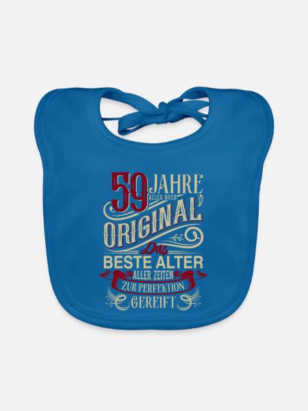 59. Geburtstag Vintage Retro - Baby Bio-Lätzchen - Pfauenblau